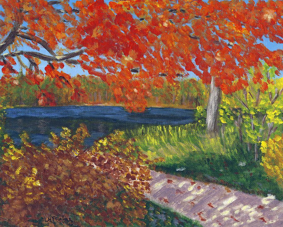 Dorrs Pond Boatramp Painting by Linda Feinberg