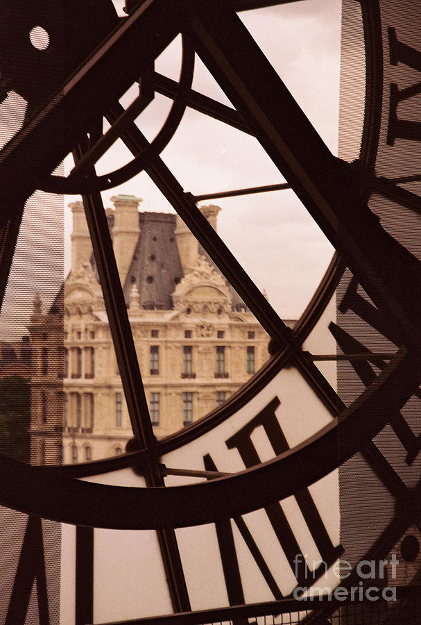 Dorsay Clock With Louvre Photograph by Holly C. Freeman