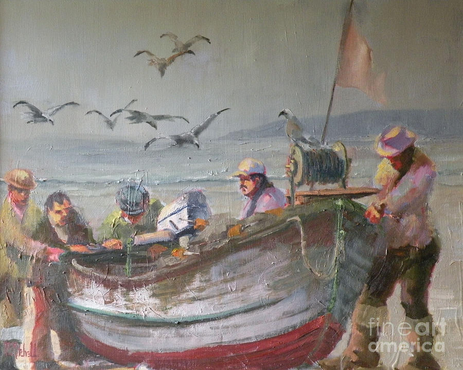 Dory Fishermen Painting by Ray Mitchell