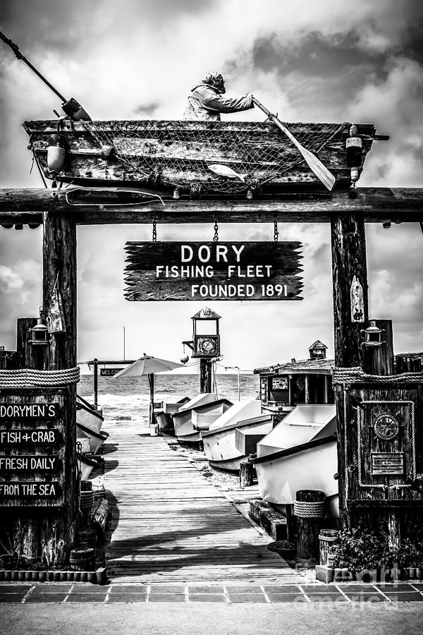 Dory Fishing Fleet Market Black and White Picture Photograph by Paul Velgos