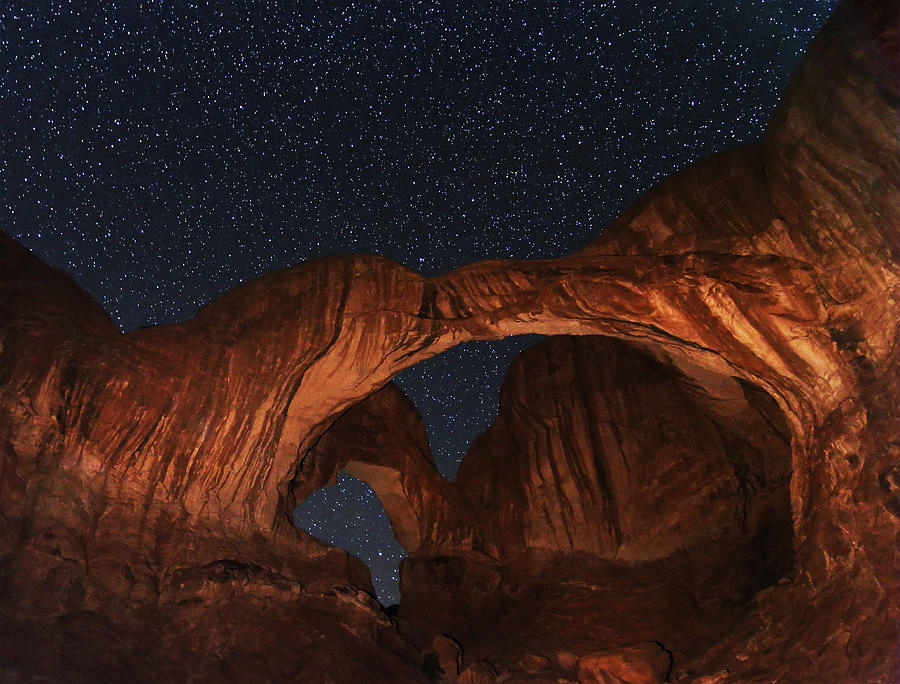 Double Arch at Night Photograph by Jean Clark