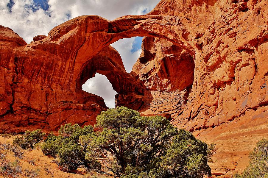 Arches National Park Photograph - Double Arch in Arches National Park by Benjamin Yeager