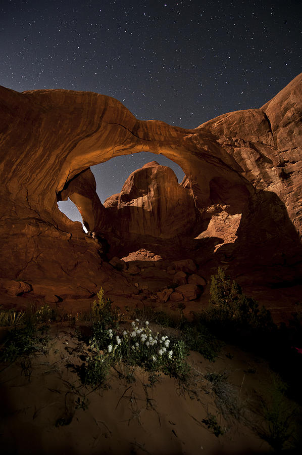 Double Arch In The Moonlight Photograph by Melany Sarafis