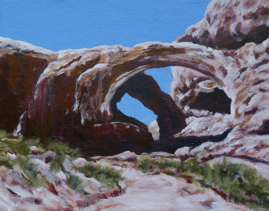 Arches National Park Painting - Double Arch by Susan Porter