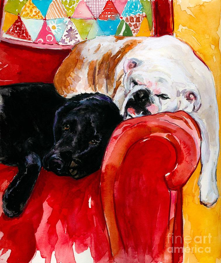 Dog Painting - Double Decker by Molly Poole