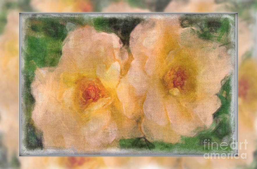 Double delight blank greeting card Photograph by Debbie Portwood