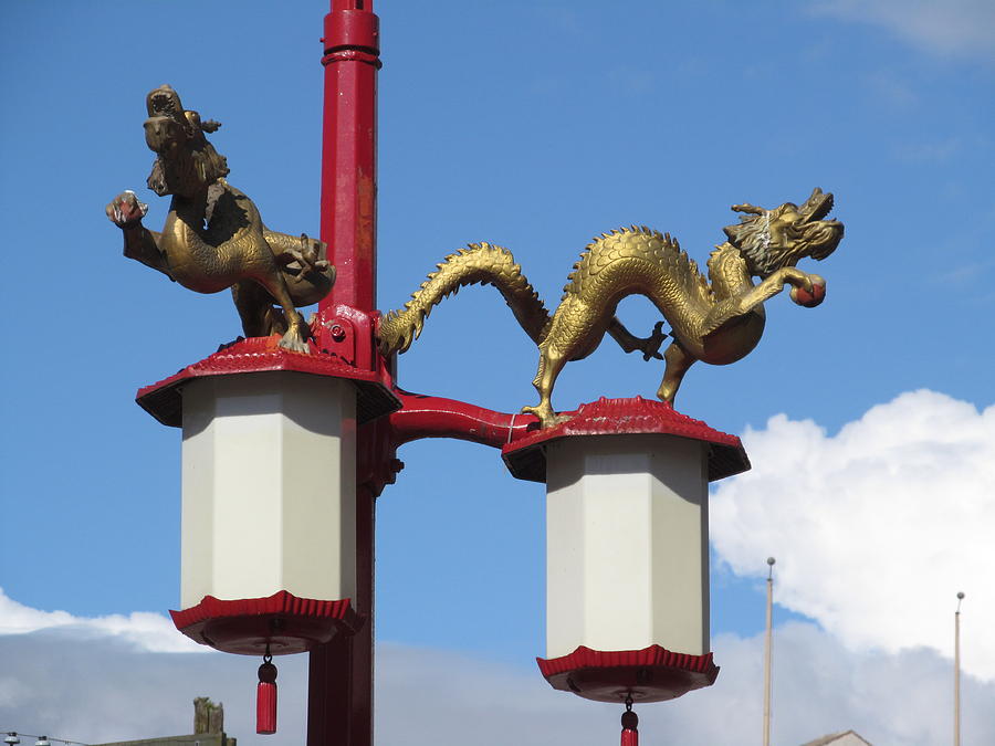 Dragon Photograph - Double Dragon Lanterns by Alfred Ng