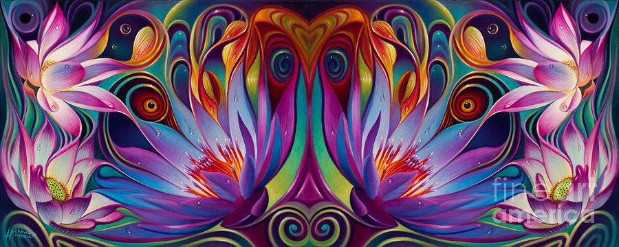 Double Floral Fantasy Painting by Ricardo Chavez-Mendez