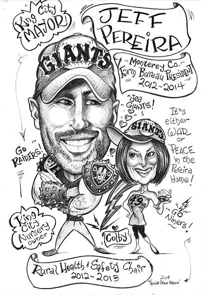Double Gift Caricatures Drawing by Karen Fulk