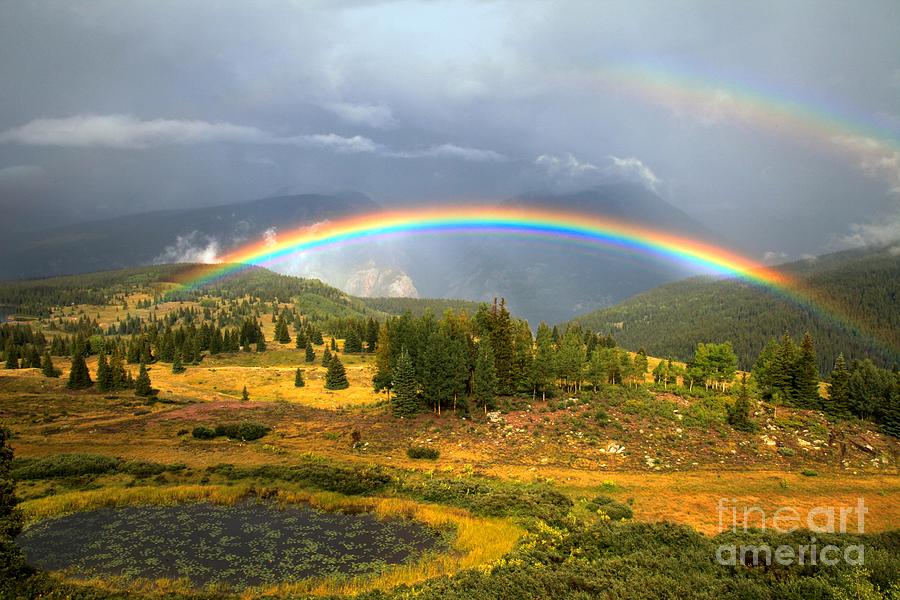 Double Mountain Rainbow Photograph by Adam Jewell