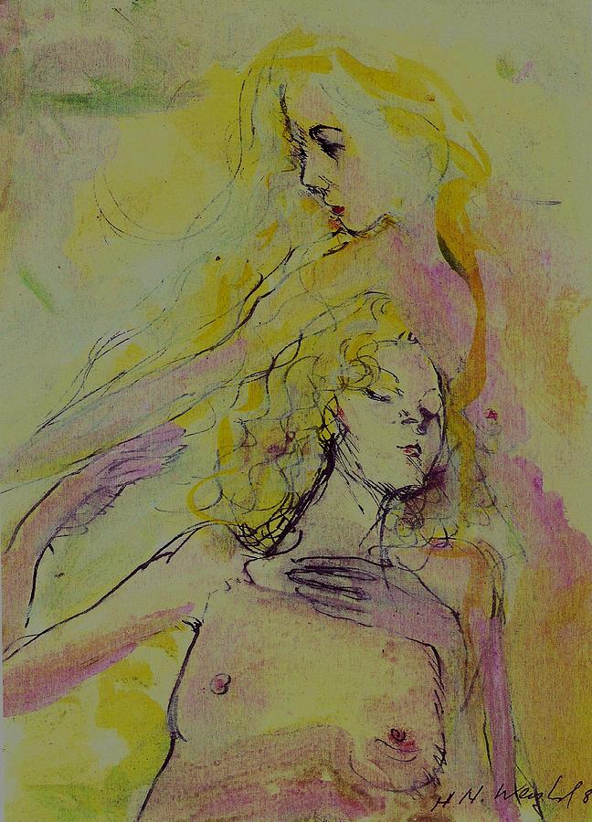 Nude Painting - Double Nudes by Harry WEISBURD Nude Painting - Double Nudes by Harry WEISBURD