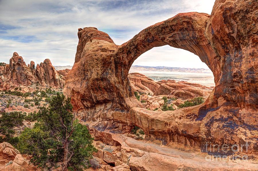 Double O Arch - Arches National Park Photograph by Gary Whitton