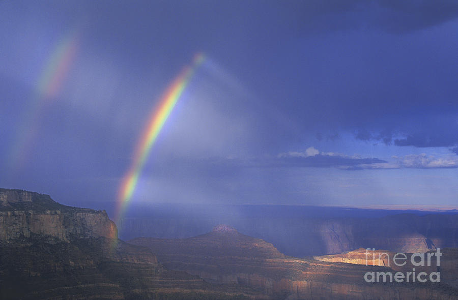 Double Rainbow at Cape Royal Grand Canyon National Park Photograph by Dave Welling