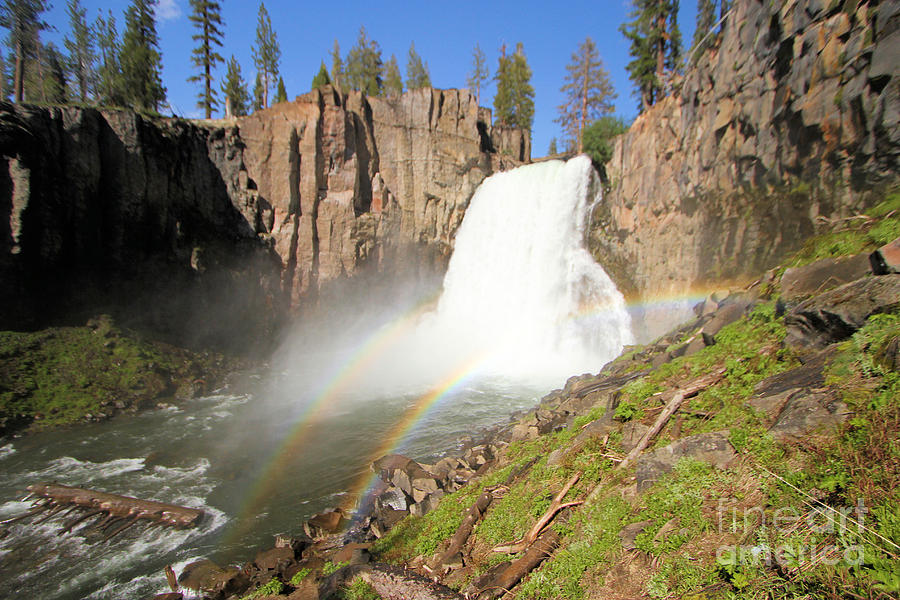 Devils Postpile National Monument Photograph - Double Rainbow Falls by Adam Jewell