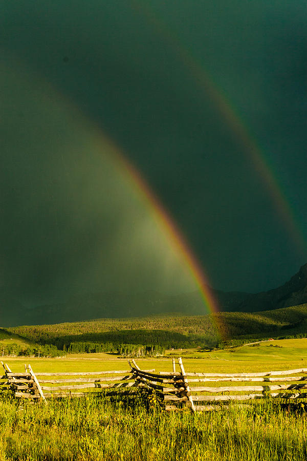 Mountain Photograph - Double Rainbow by Jay Stockhaus