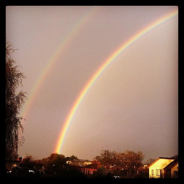 Nature Photograph - Double Rainbow by Julia Middleton