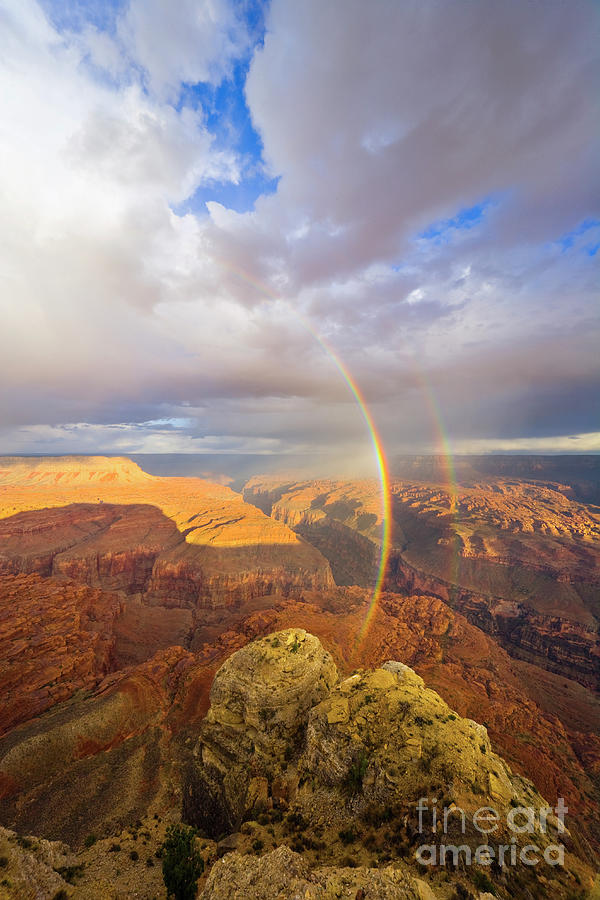 Desert Southwest Photograph - Rainbow  at Kanab Pt, Grand Canyon by Yva Momatiuk John Eastcott