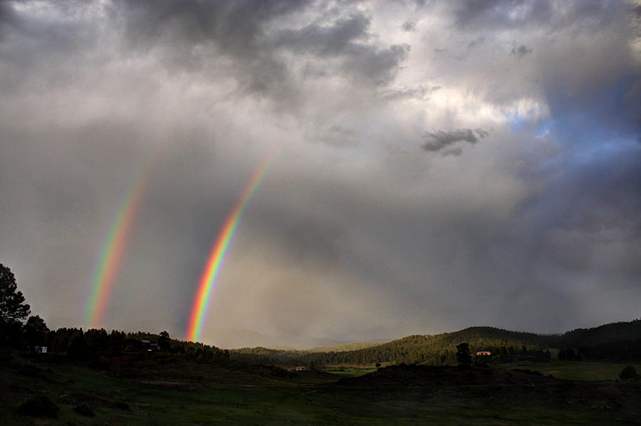 Double Rainbow Photograph by Mark Langford