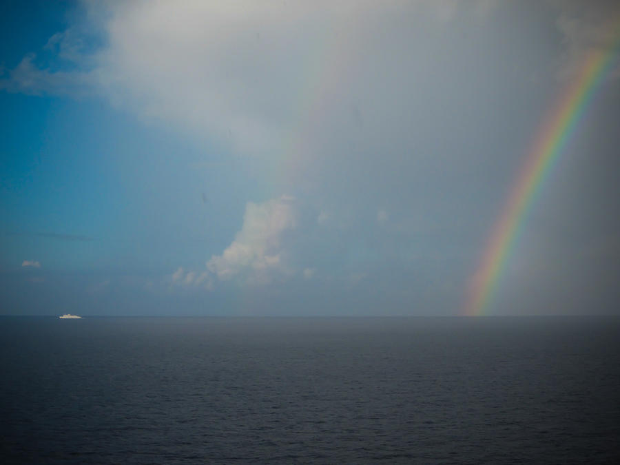 Double Rainbow on the Mediterranean Sea Photograph by Anthony Doudt