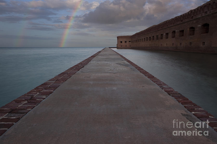 Double Rainbow over Fort Jefferson Photograph by Keith Kapple