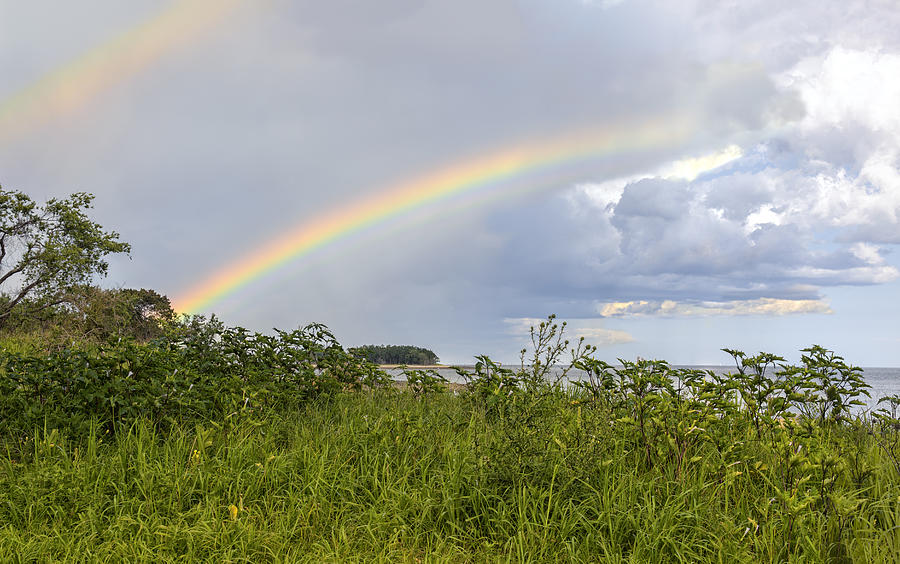 Double rainbow Sheffield Island Photograph by Marianne Campolongo