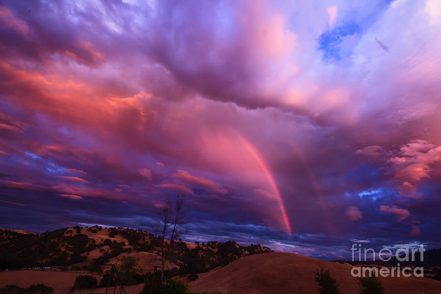 Clouds Photograph - Double Rainbow by Paul Gillham