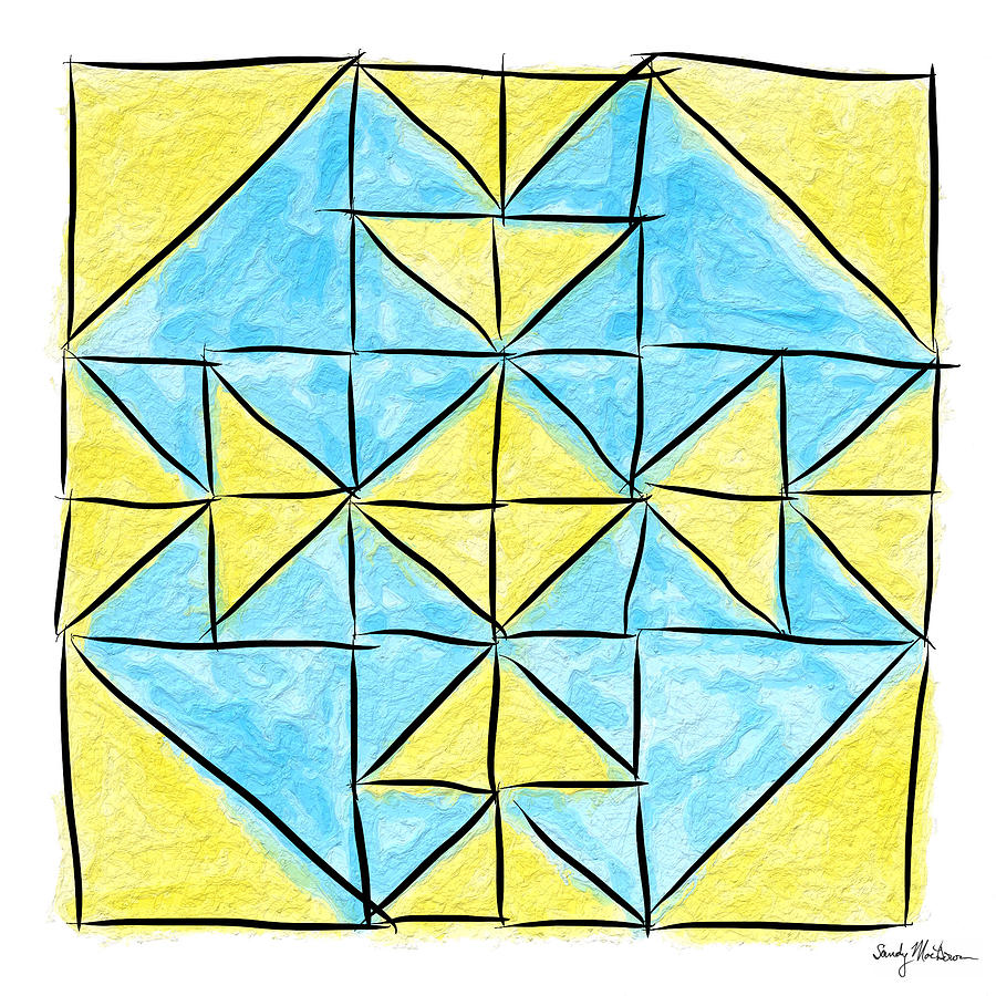 Double T in Yellow and Blue Painting by Sandy MacGowan