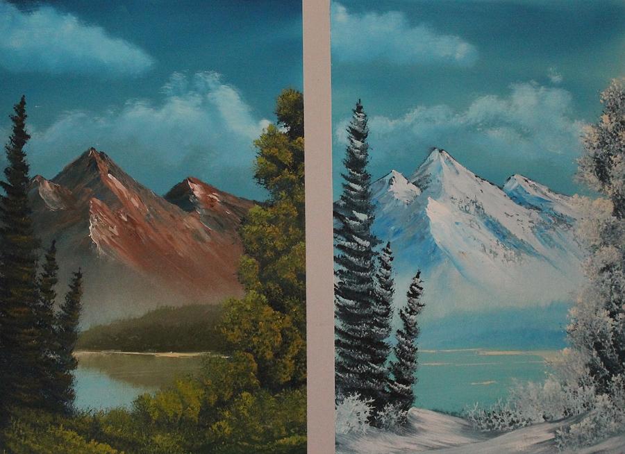 Double Take.......Summer and Winter Painting by Bob Williams