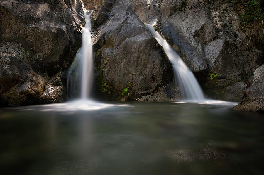 Double Waterfall Photograph by Sarah Martinet