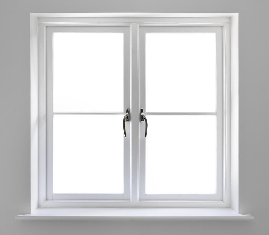 Double White Windows With Clipping Path Photograph by Phototropic