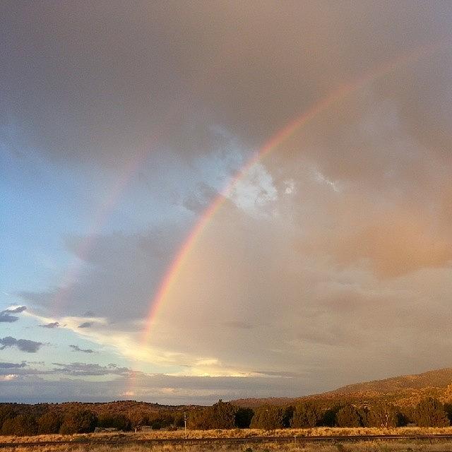Nature Photograph - #doublerainbow #arizona #latergram by Romit Dodhia