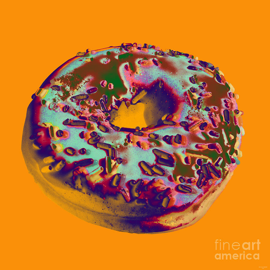 Donut Warhol style Digital Art by Jean luc Comperat