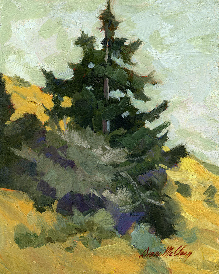 Mountain Painting - Douglas Fir in Washington by Diane McClary