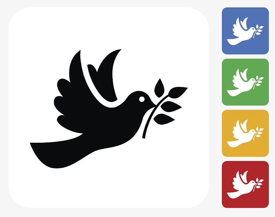 Dove Icon Flat Graphic Design Drawing by Bubaone Dove Icon Flat Graphic Design Drawing by Bubaone
