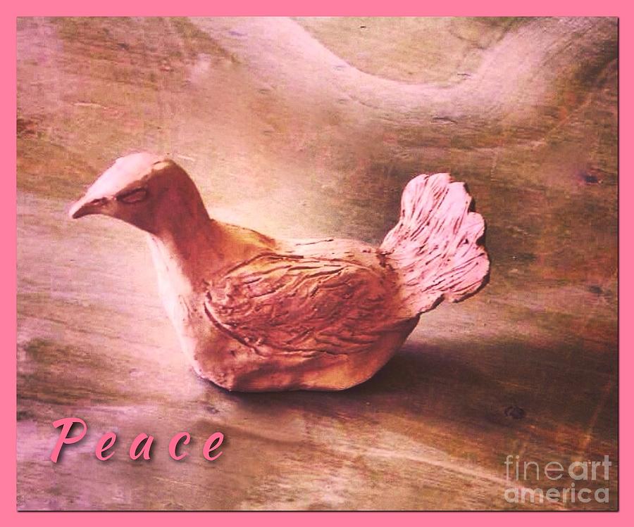 Dove of Peace in Pink Mixed Media by Joan-Violet Stretch