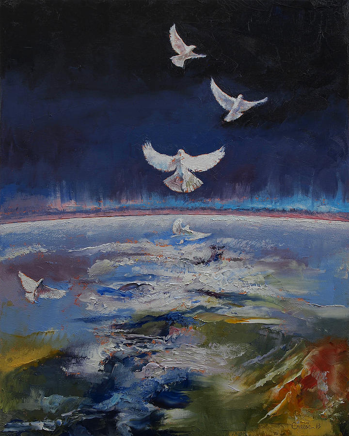 Doves Painting by Michael Creese