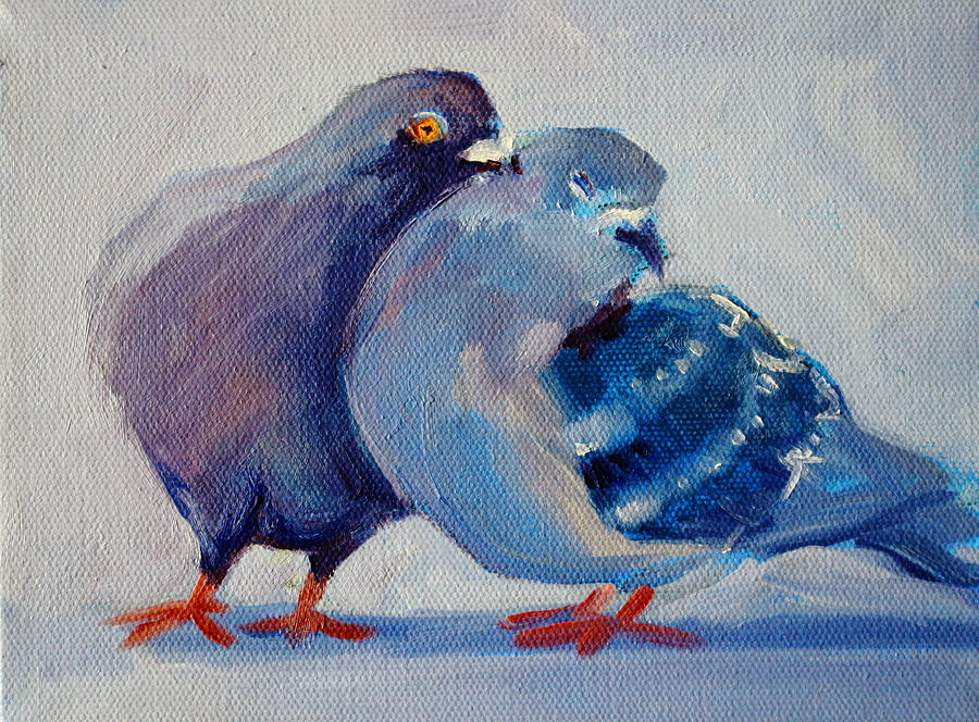 Doves Painting by Nancy Merkle