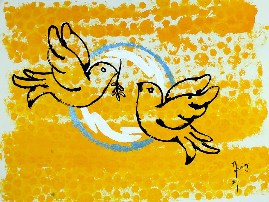 Doves of Peace Painting by Richard Sean Manning