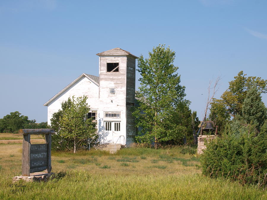 Prairie Photograph - Dowling Community Church 2 by Gordon Collins