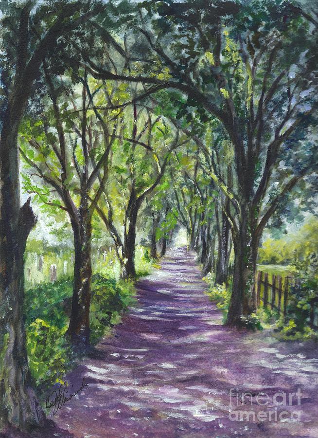 Tree Painting - Down A Shady Lane by Carol Wisniewski