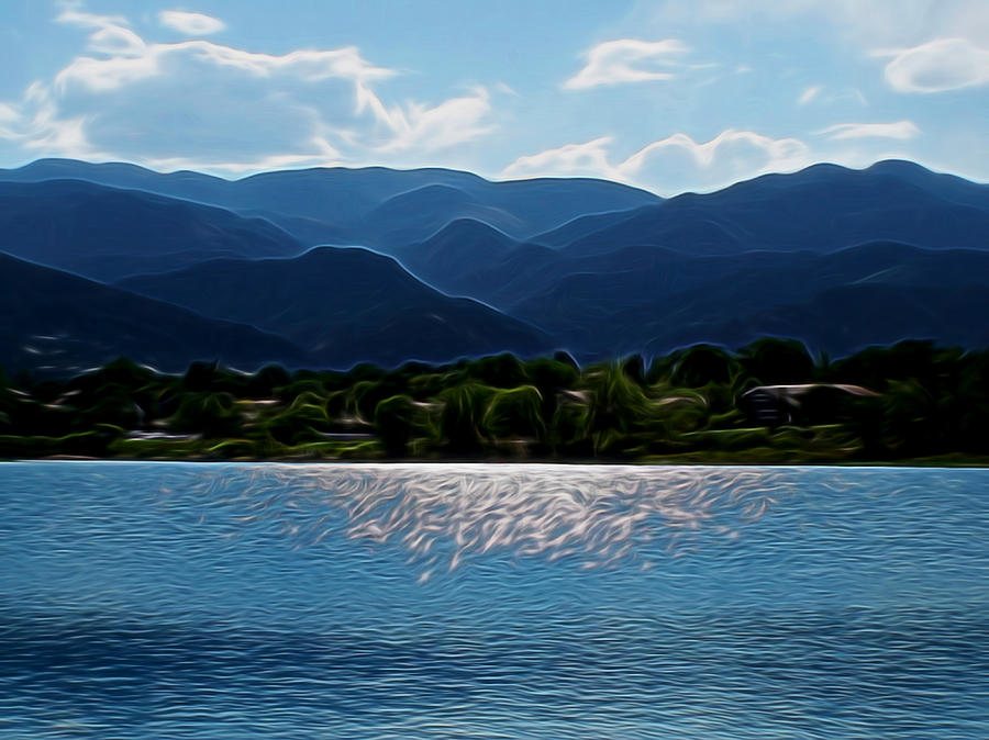 Down By The Lake Digital Art Digital Art By Ernie Echols Fine Art America