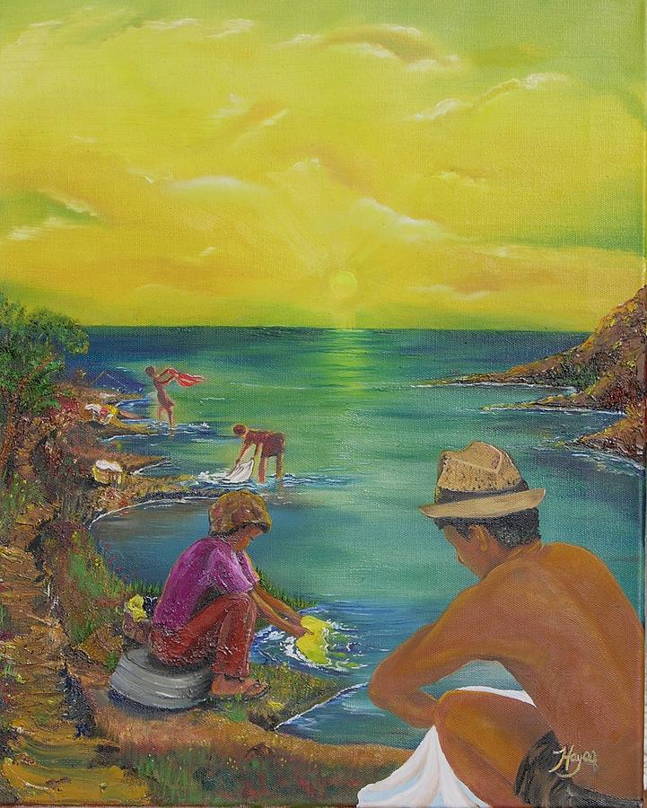 Down by the River Painting by Barbara Hayes