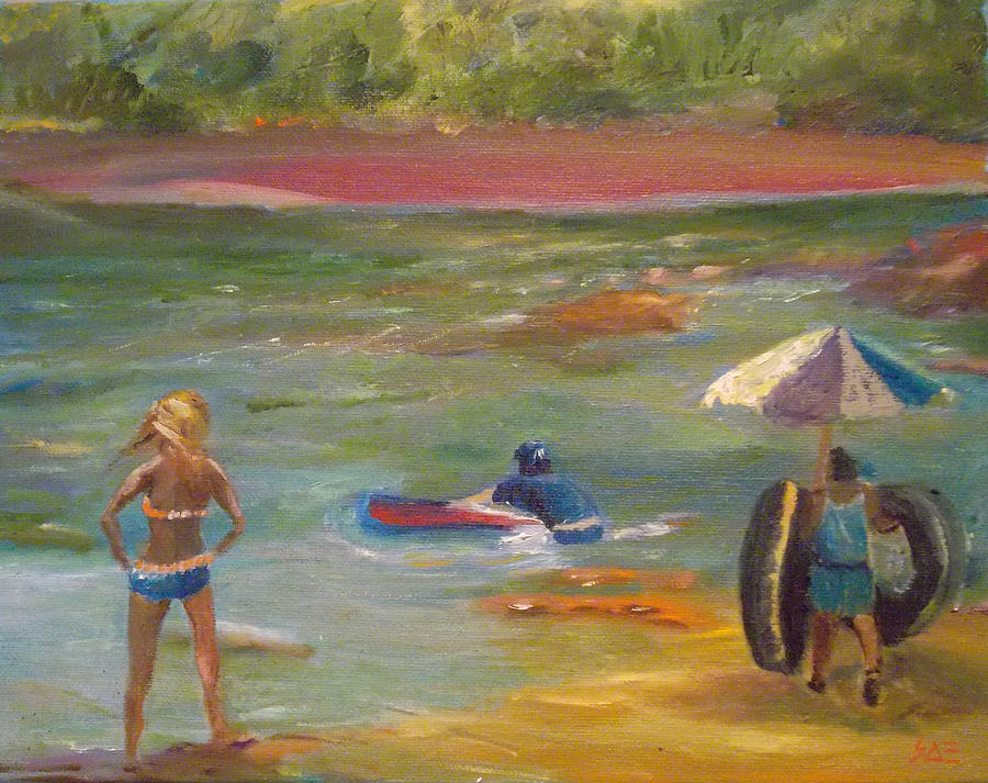 Down by the River Painting by Susan  Esbensen