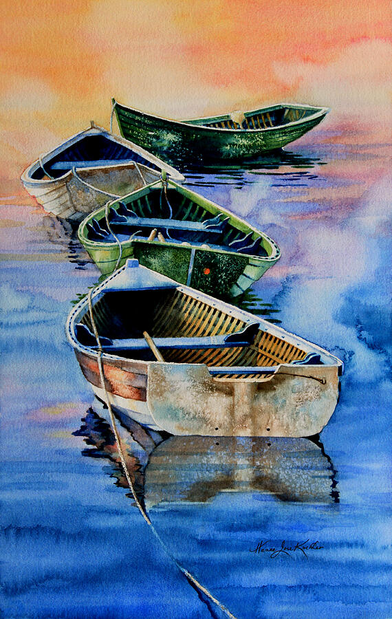 Down East Dories At Dawn Painting