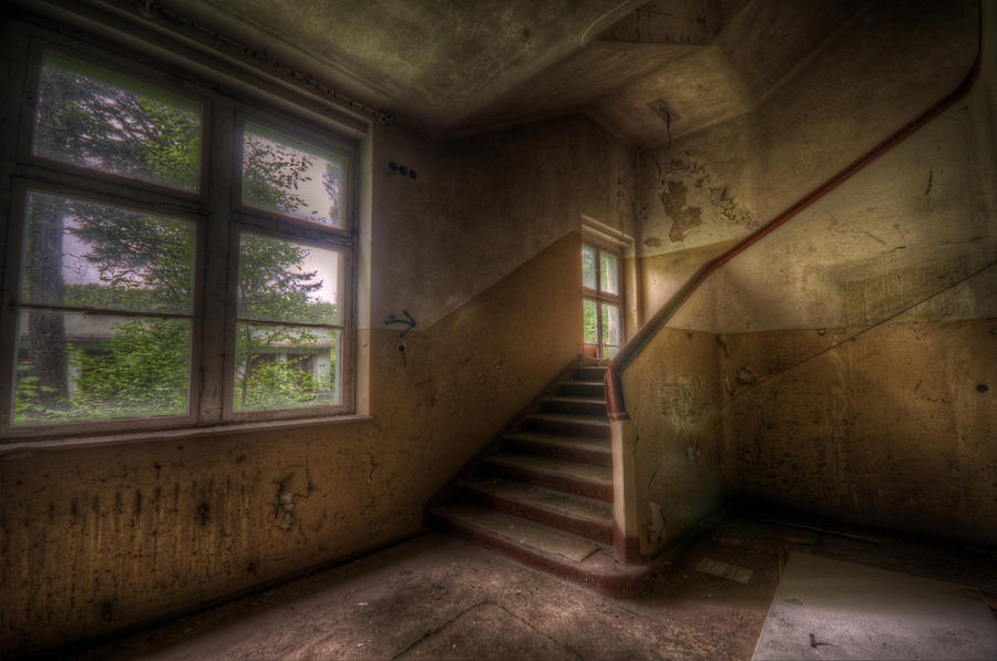 Down stairs Digital Art by Nathan Wright