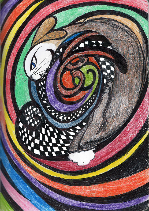 Down the Rabbit Hole Drawing by Charlie Thibadeaux Fine Art America