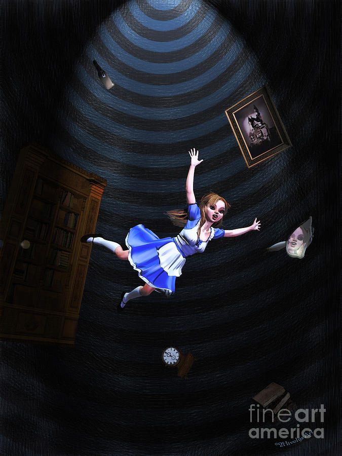 Fantasy Painting - Down The Rabbit Hole by Two Hivelys