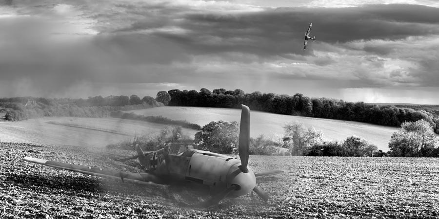 Downfall of a 109 black and white version Photograph by Gary Eason