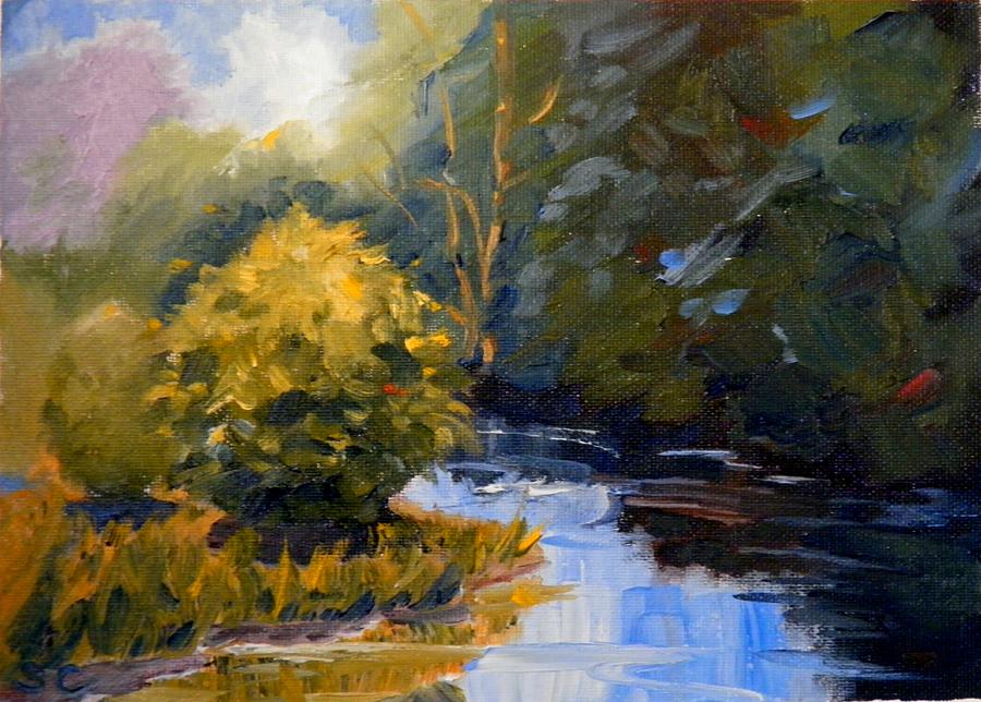Downstream Painting by Sharon Casavant