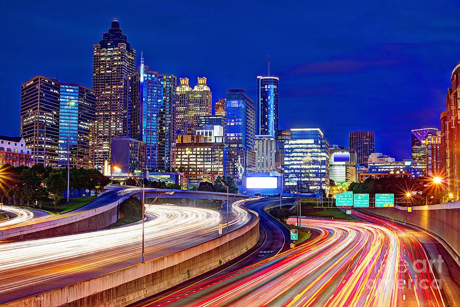 Rush Hour Movie Photograph - Downtown Atlanta by Sean Pavone